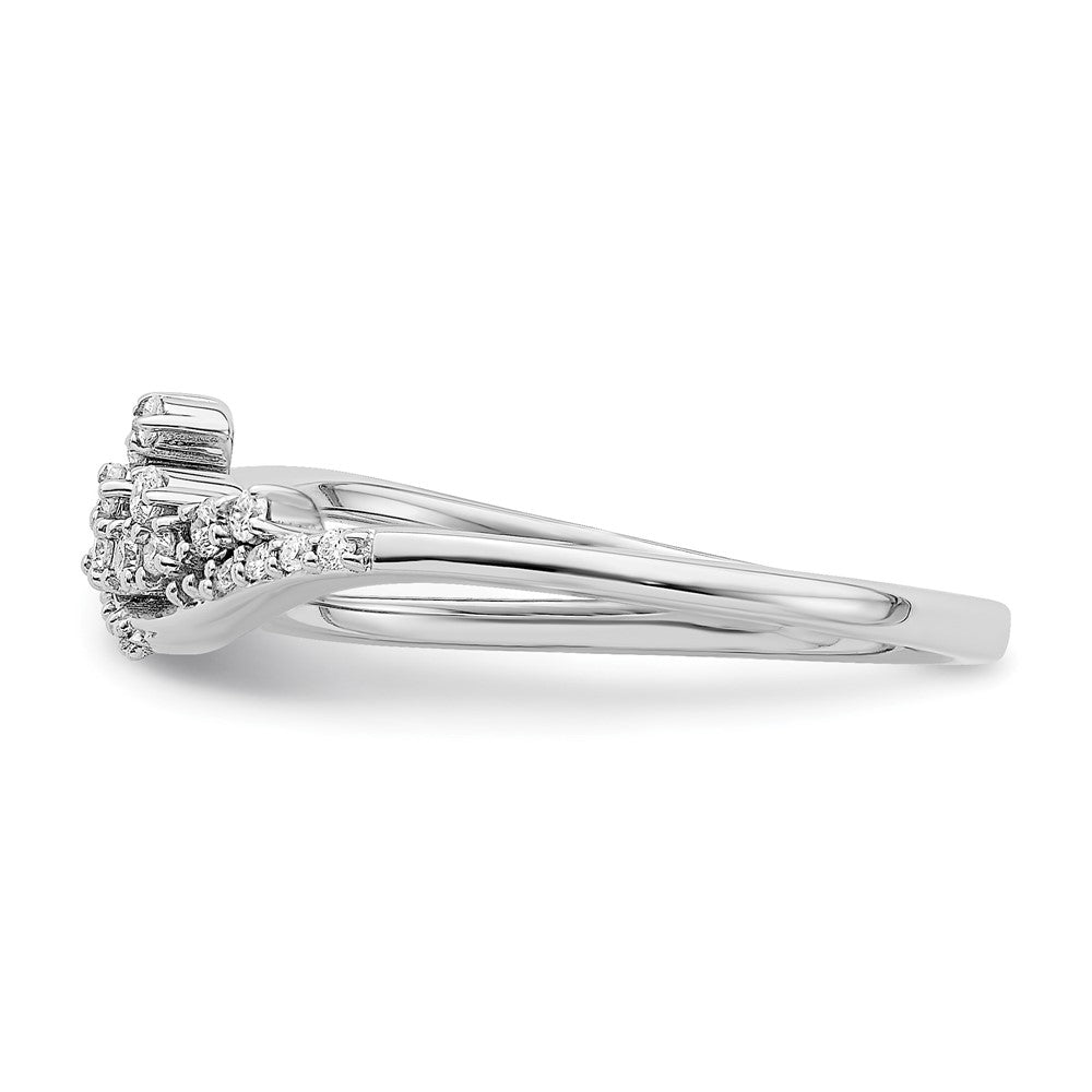 14k White Gold Polished Fancy Florina Wave Diamond Ring