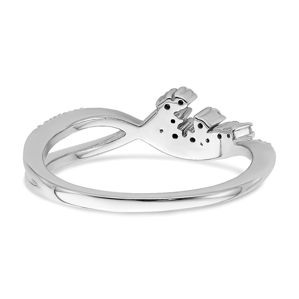 14k White Gold Polished Fancy Florina Wave Diamond Ring