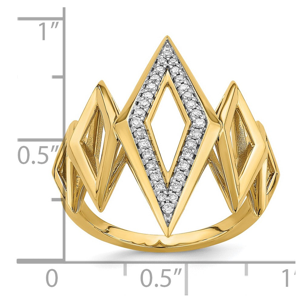 14k Polished Fancy Geometric Diamond Ring
