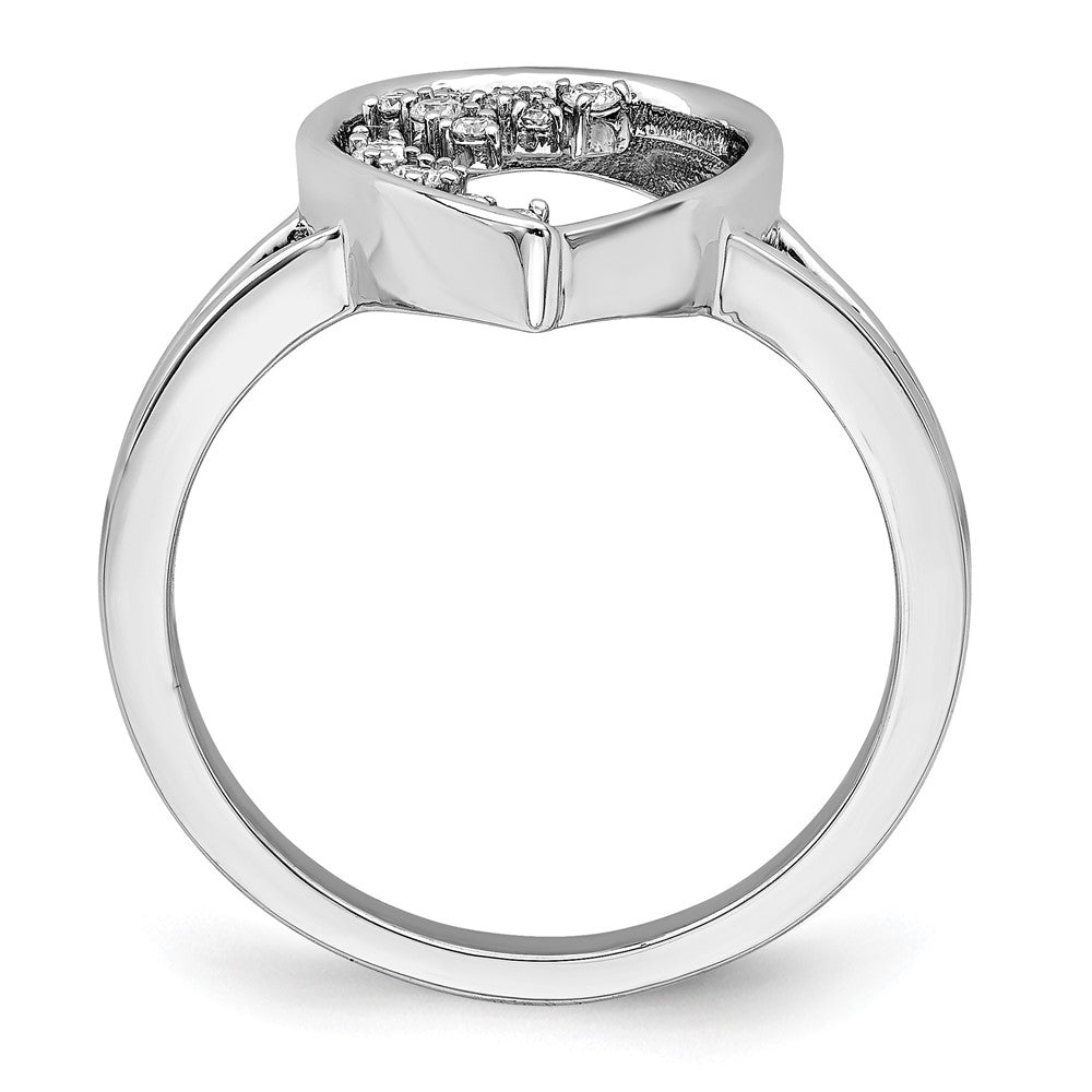 14k White Gold Polished Teardrop Diamond Ring