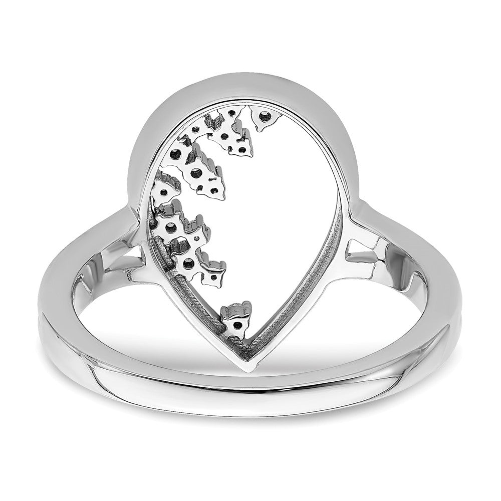14k White Gold Polished Teardrop Diamond Ring