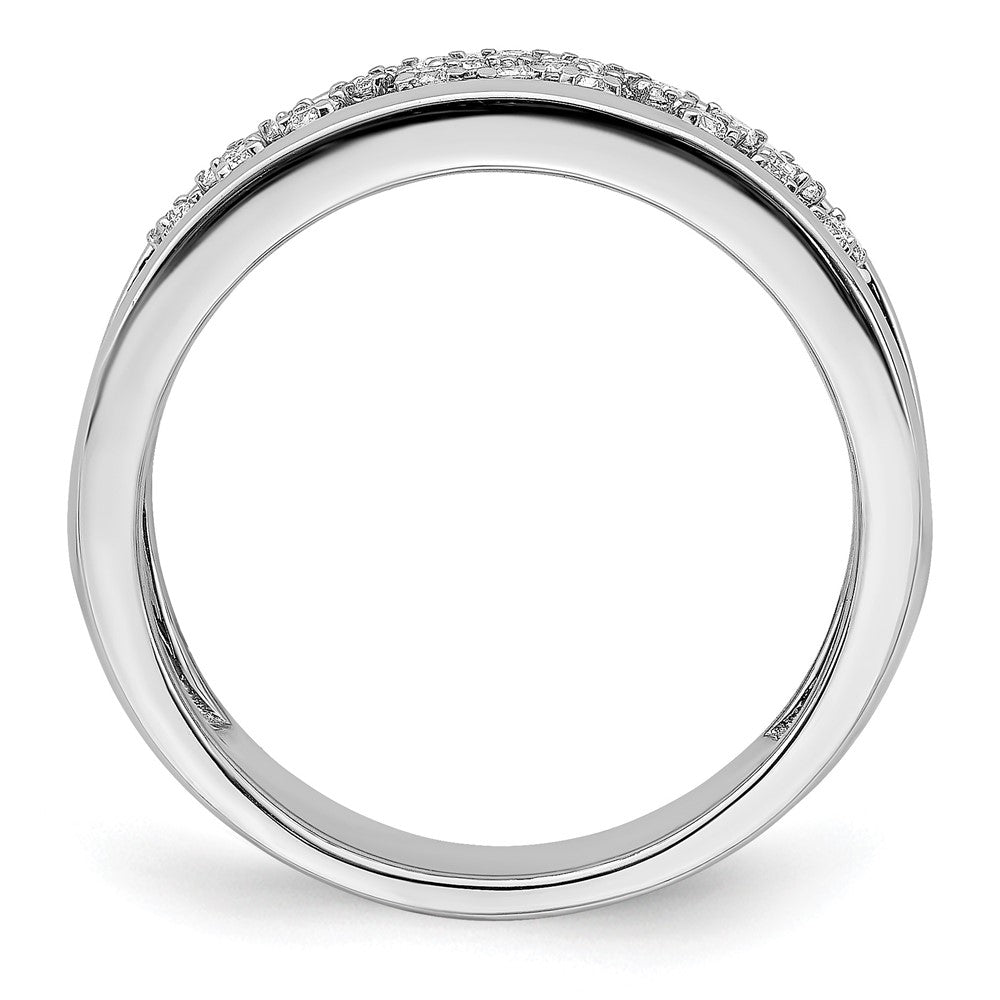 14k White Gold Polished Fancy Diamond Band