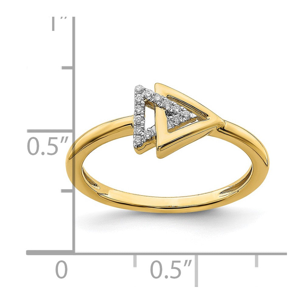 14k Polished Double Triangle Diamond Ring