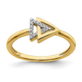14k Polished Double Triangle Diamond Ring