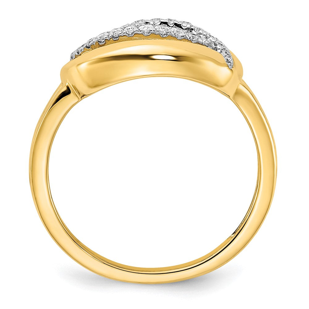14k Polished Diamond Oval Ring