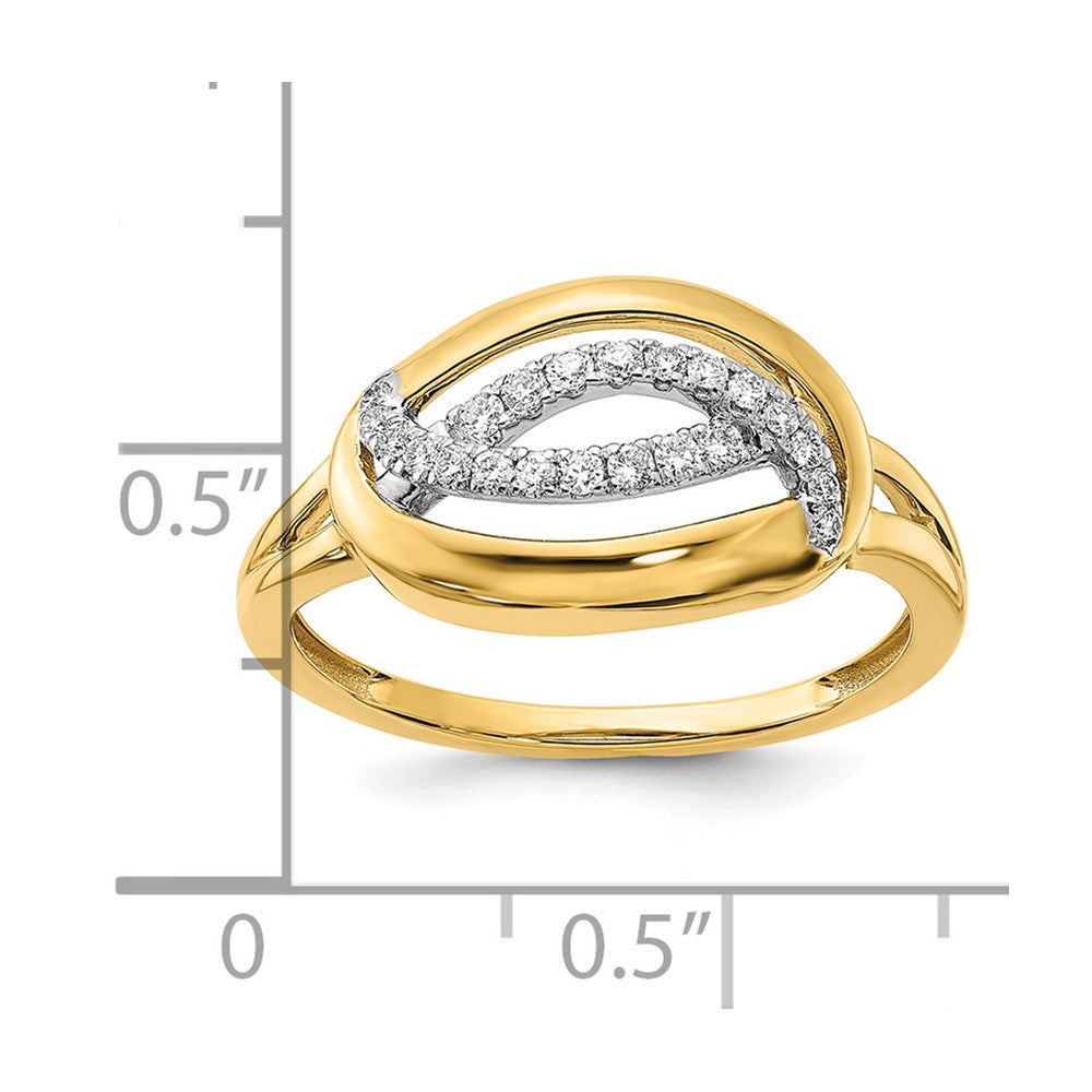 14k Polished Diamond Oval Ring
