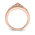 14k Rose Gold Polished Diamond Tiara Ring