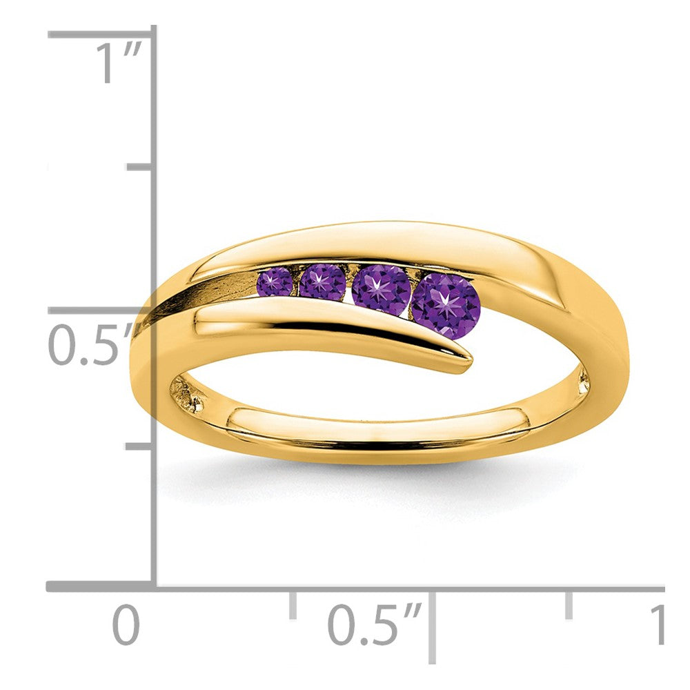 14k Amethyst 4-stone Ring
