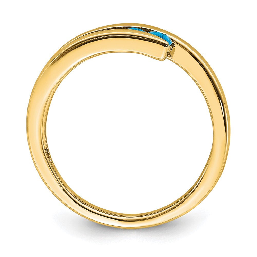 10k Blue Topaz 4-stone Ring