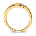14k Blue Topaz 4-stone Ring