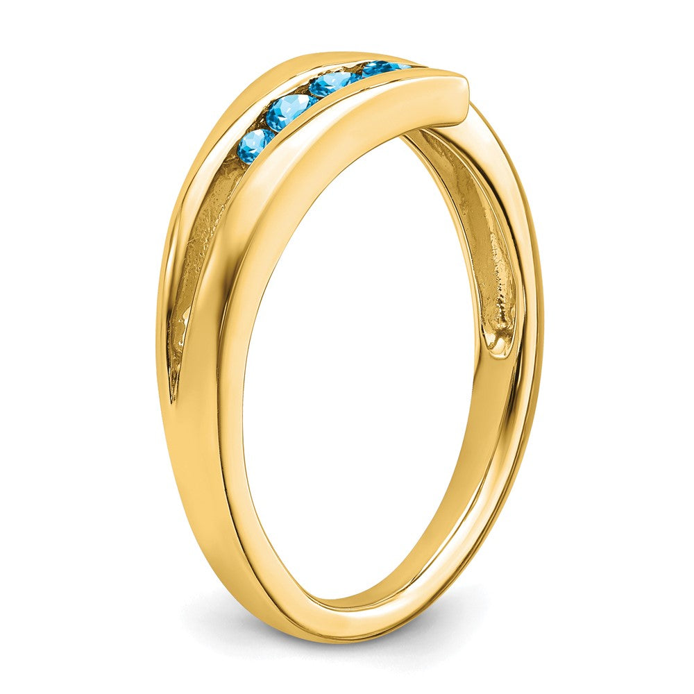 14k Blue Topaz 4-stone Ring