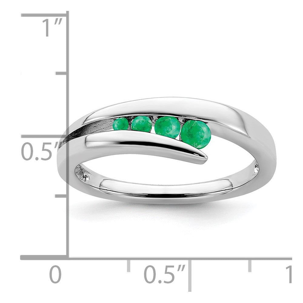 14k White Gold Emerald 4-stone Ring