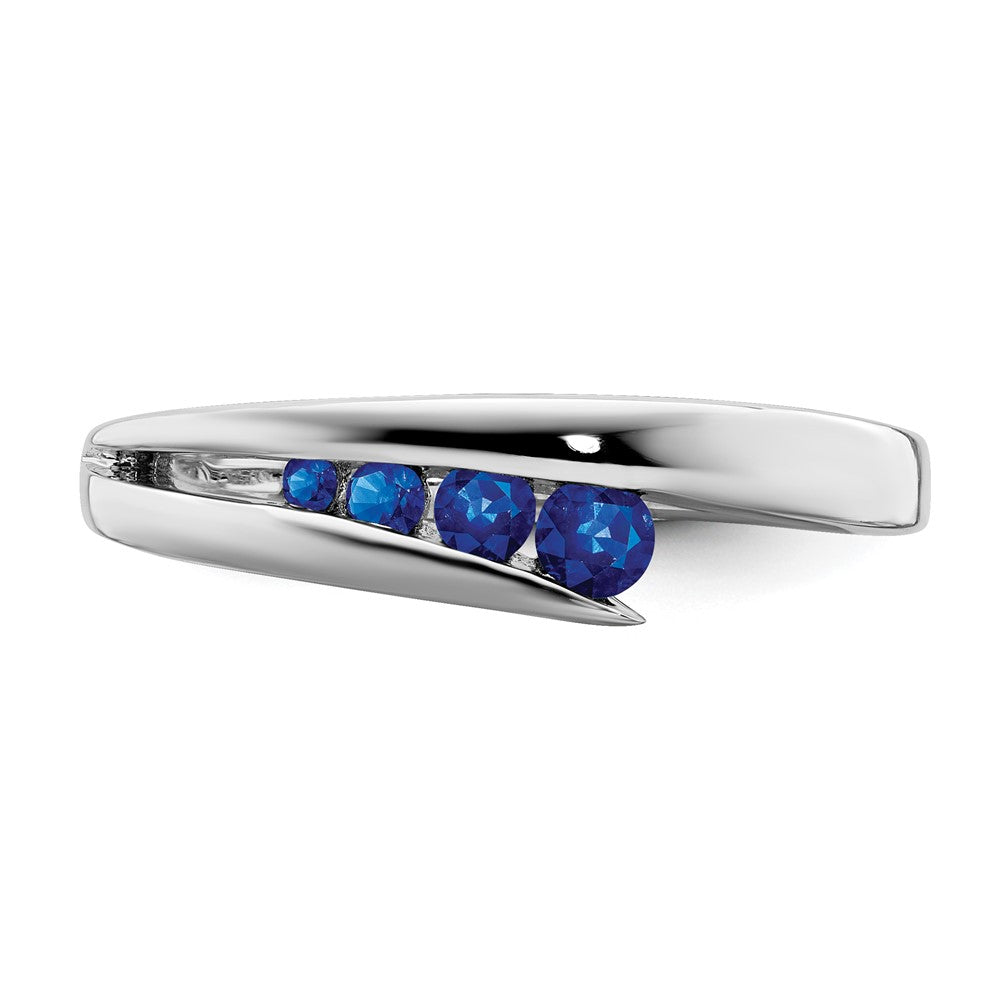 14k White Gold Sapphire 4-stone Ring