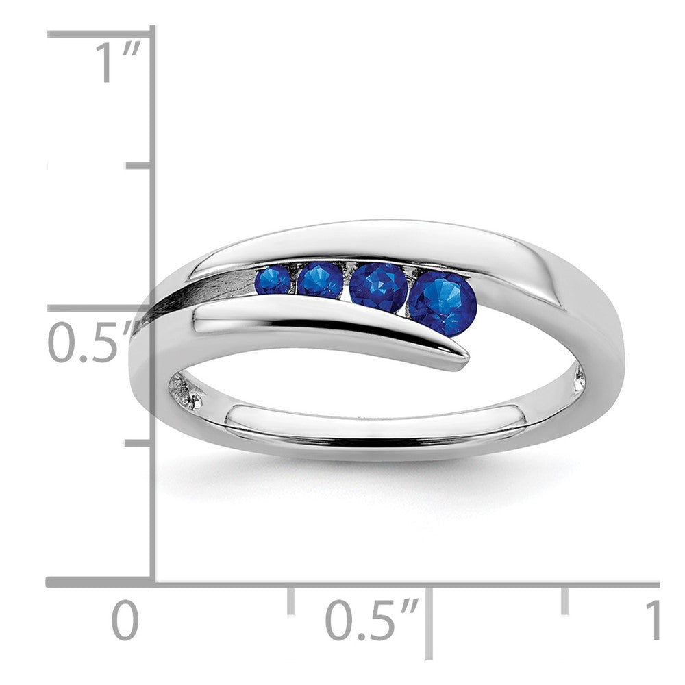 14k White Gold Sapphire 4-stone Ring
