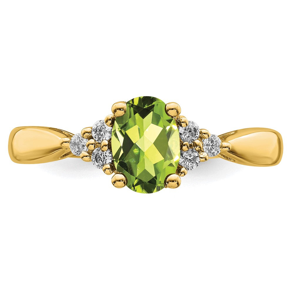 14k Peridot and Diamond Ring
