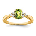 14k Peridot and Diamond Ring