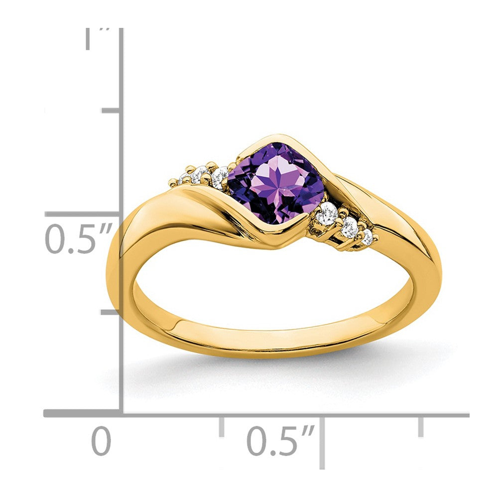14k Amethyst and Diamond Ring
