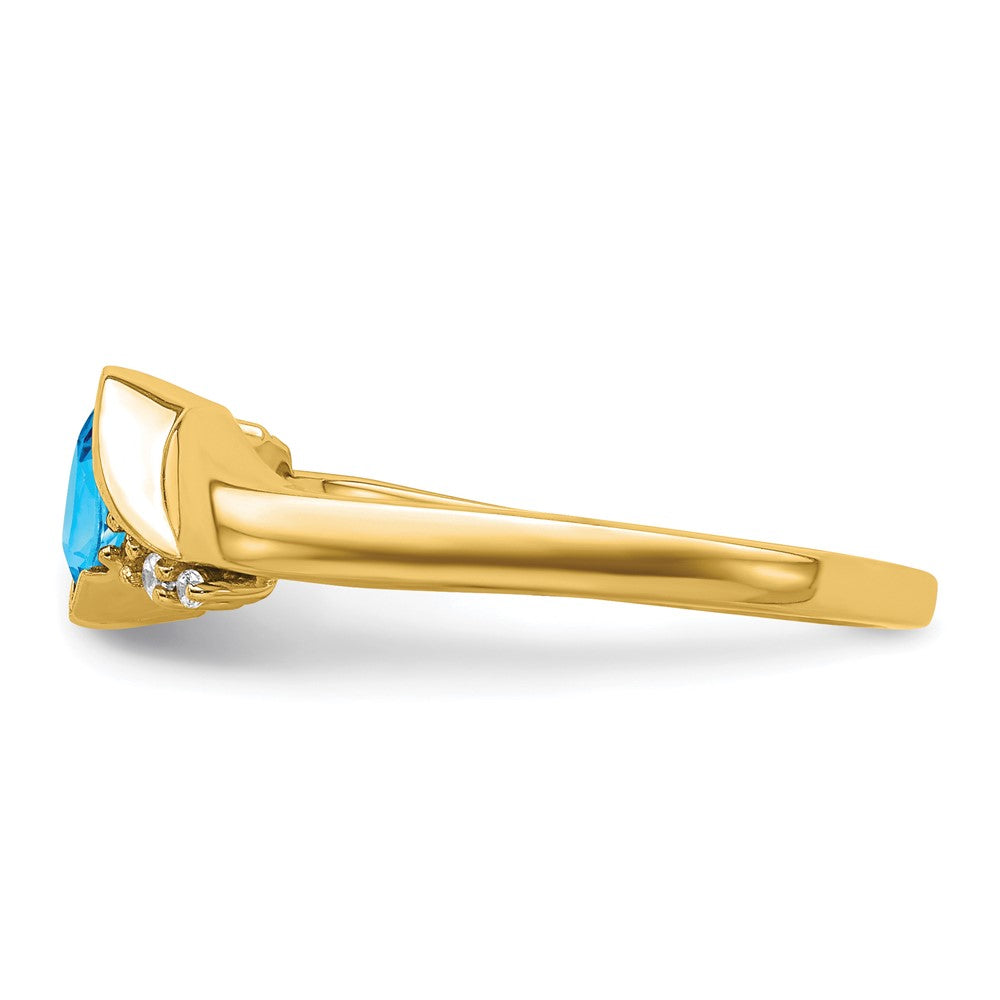 14k Blue Topaz and Diamond Ring