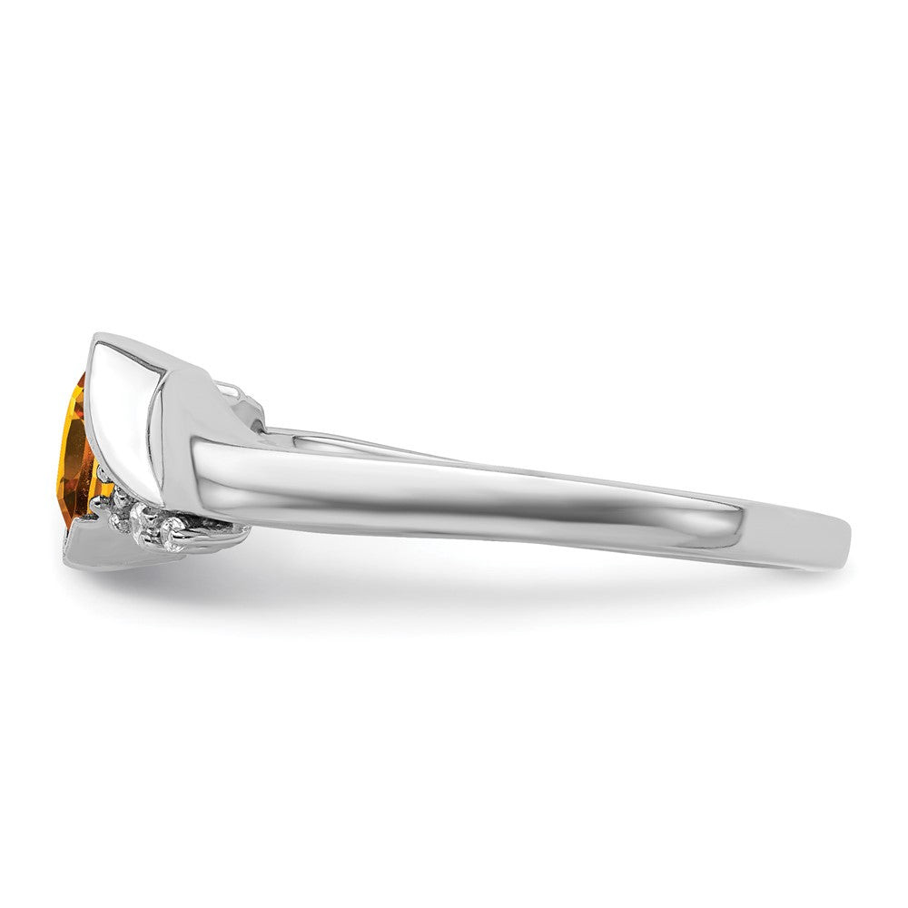 14k White Gold Citrine and Diamond Ring