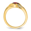 10k Yellow Gold Garnet and Diamond Ring