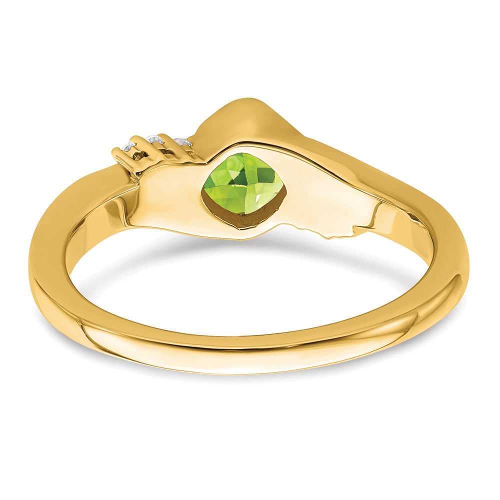 14k Peridot and Diamond Ring