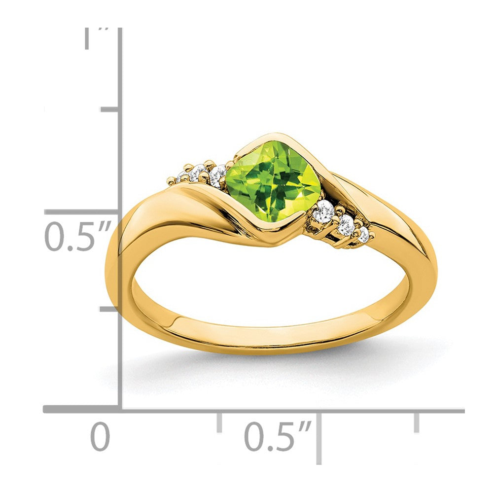14k Peridot and Diamond Ring