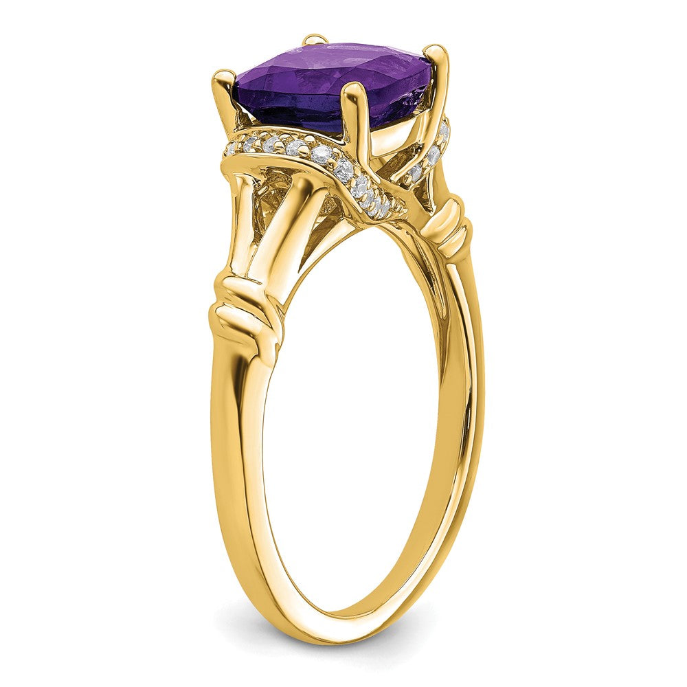 14k Amethyst and Diamond Ring