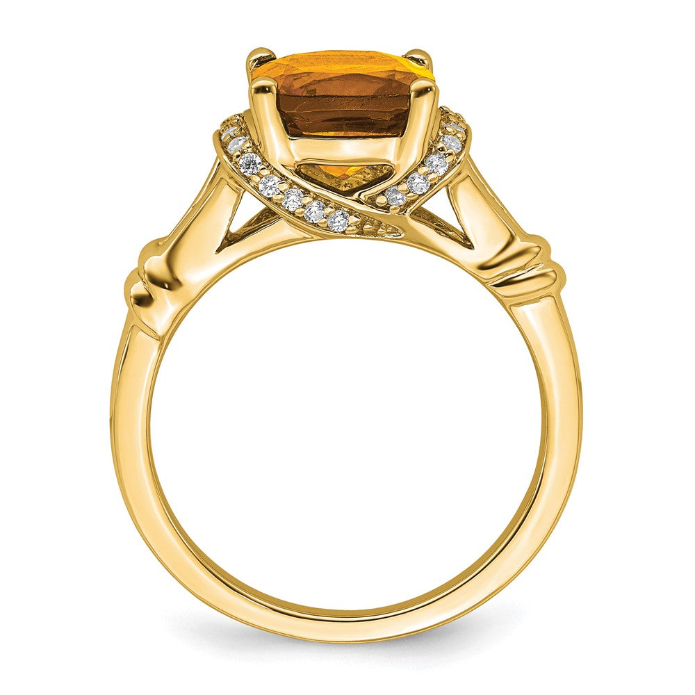 14k Citrine and Diamond Ring