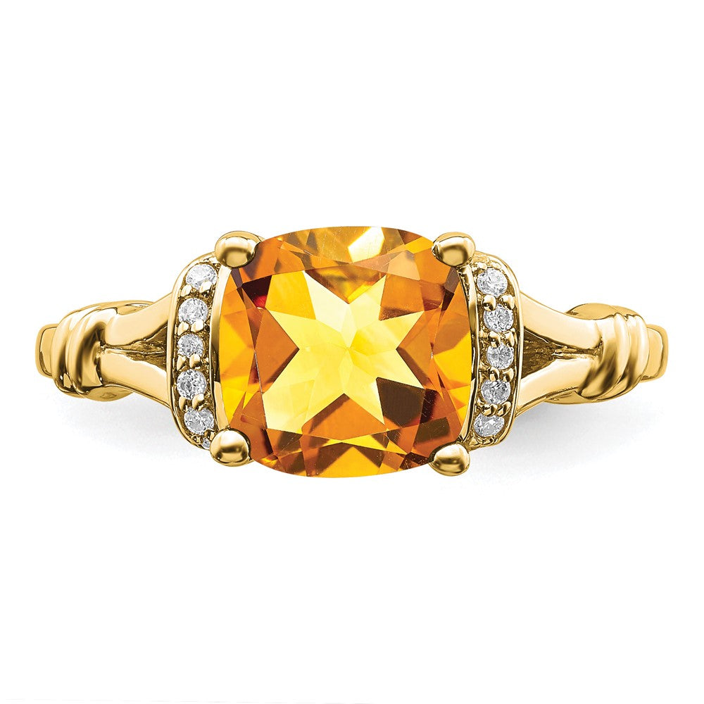 14k Citrine and Diamond Ring