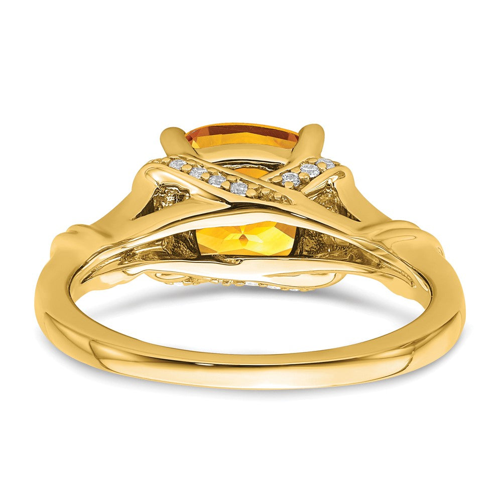 14k Citrine and Diamond Ring