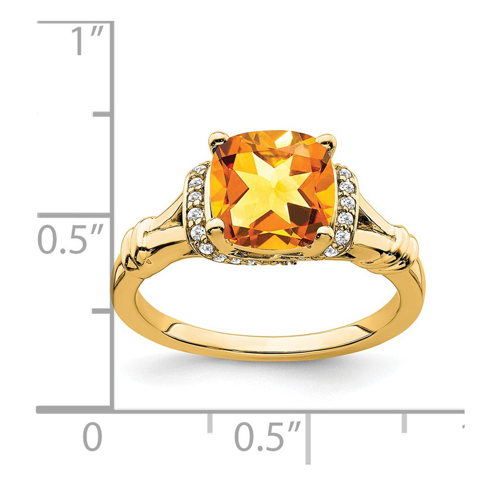14k Citrine and Diamond Ring