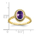 10k Oval Amethyst Ring