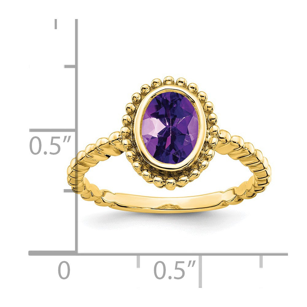 14k Oval Amethyst Ring
