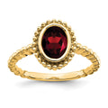 14k Oval Garnet Ring