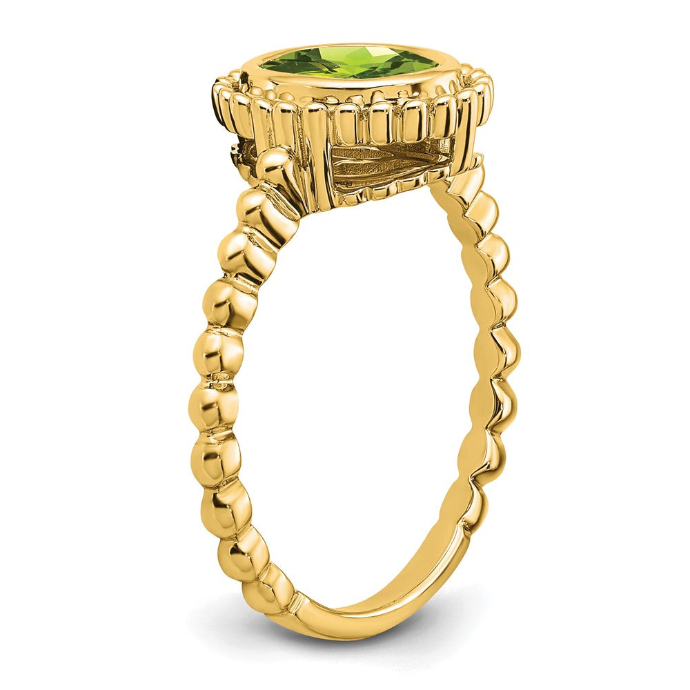 14k Oval Peridot Ring