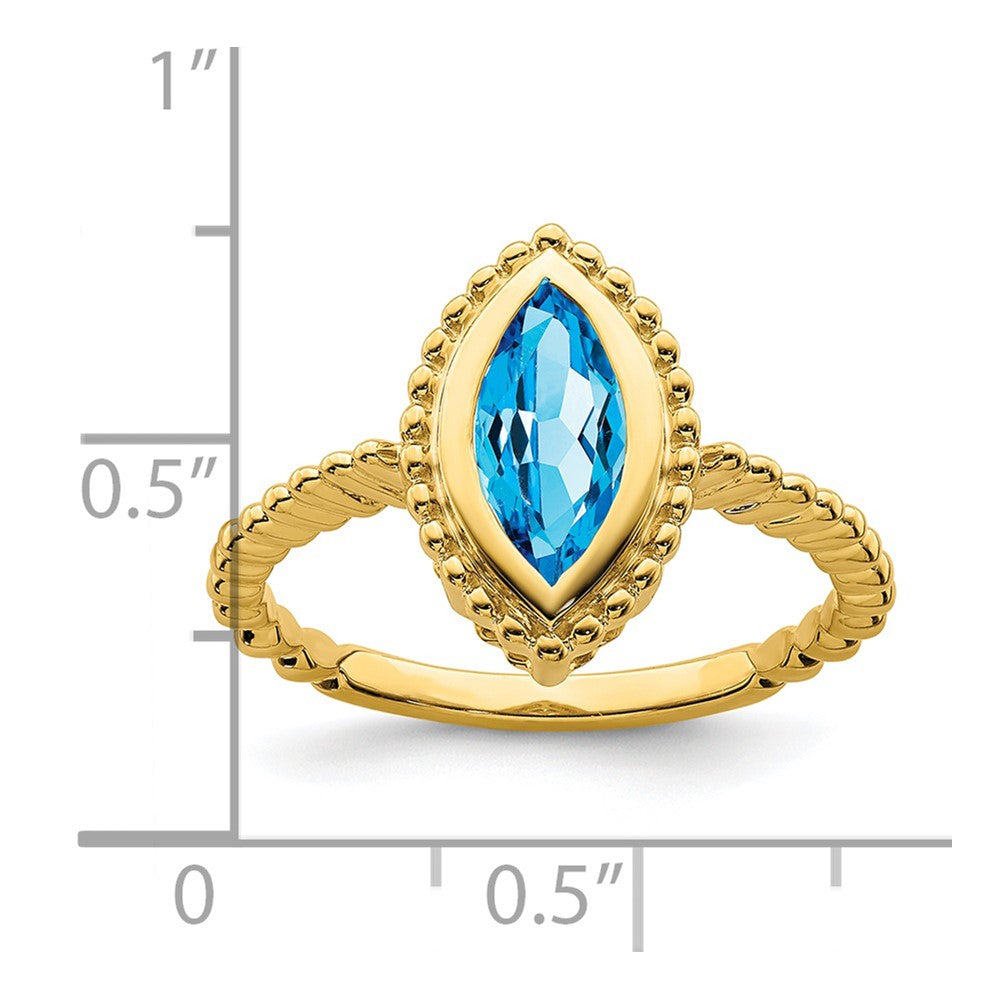14k Marquise Blue Topaz Ring