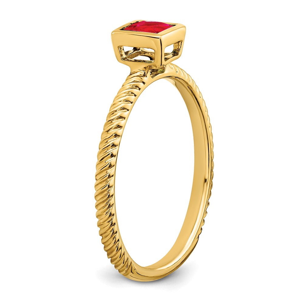 14k Square Bezel Ruby Ring