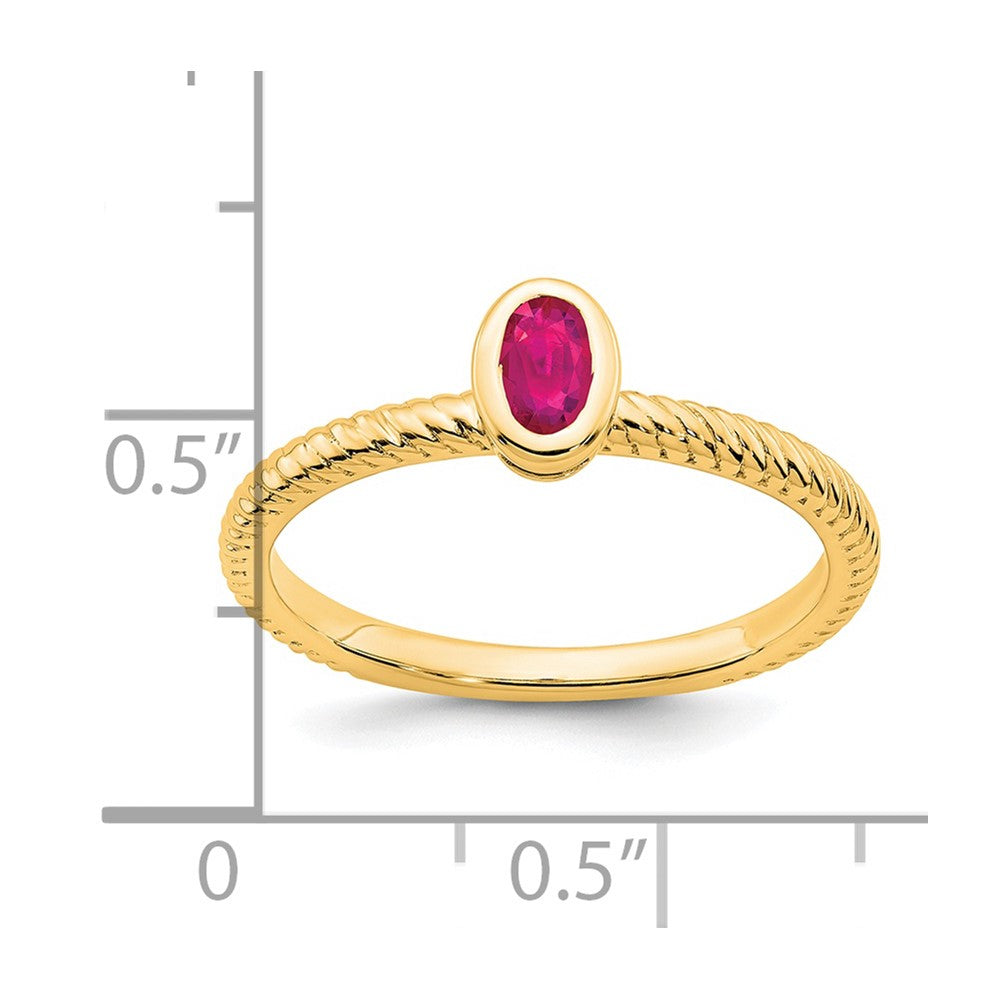 14k Oval Bezel Ruby Ring