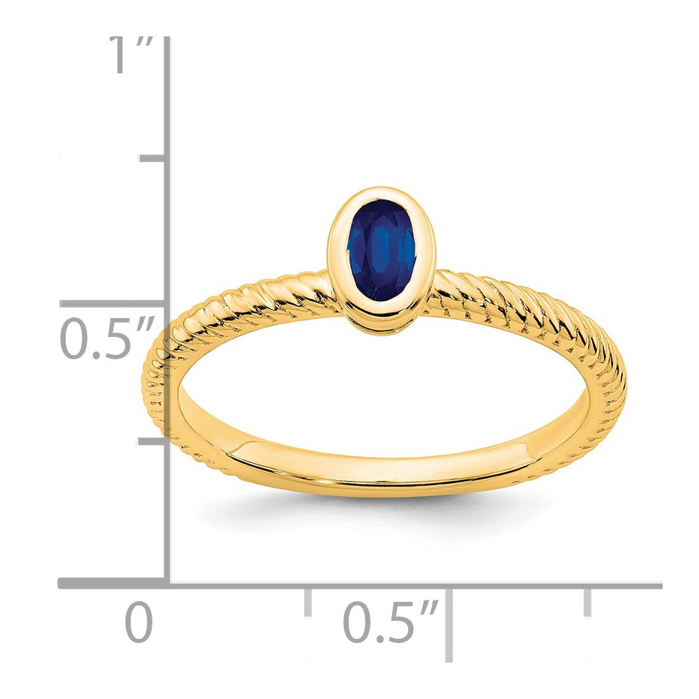 14k Oval Bezel Sapphire Ring