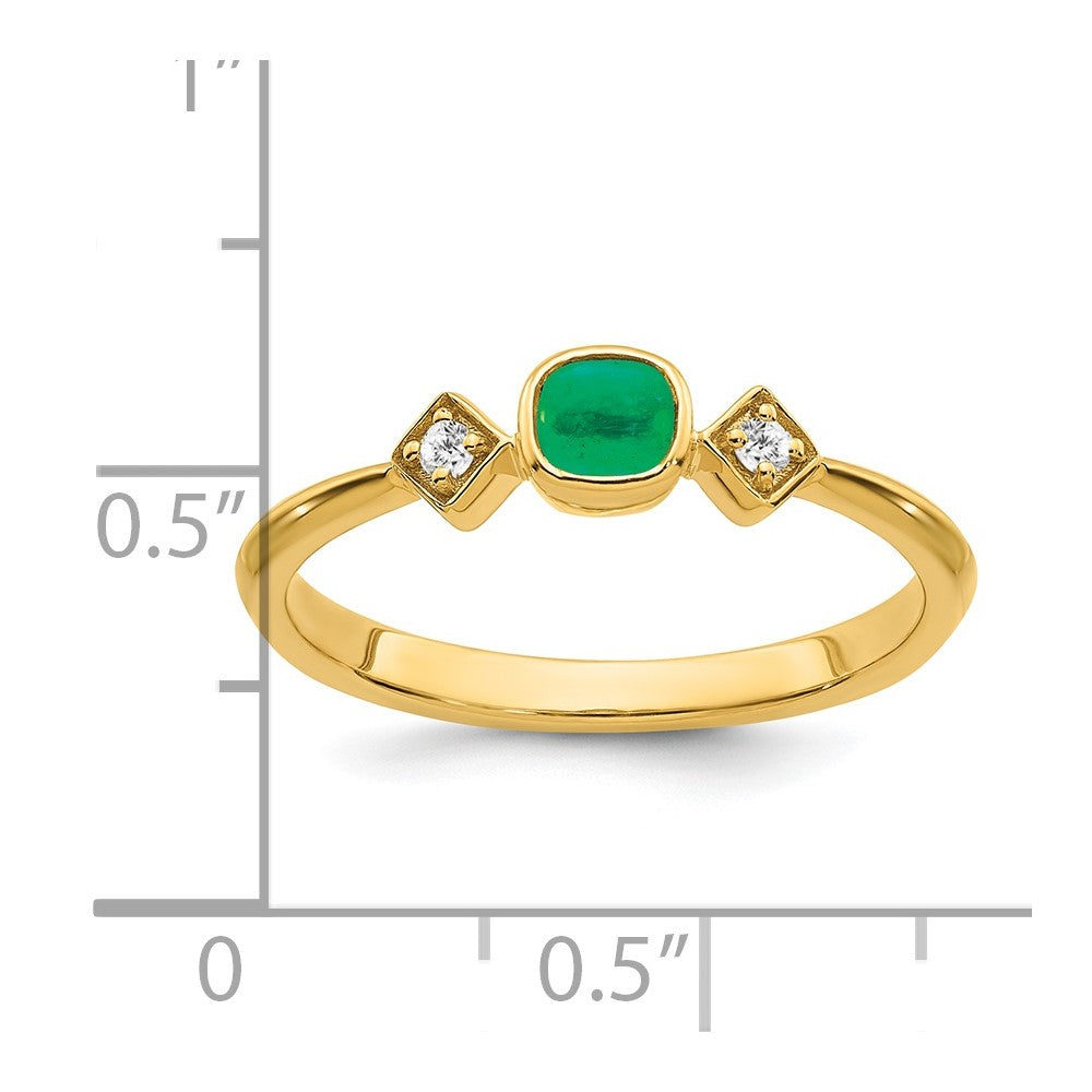 14k Emerald and Diamond Ring