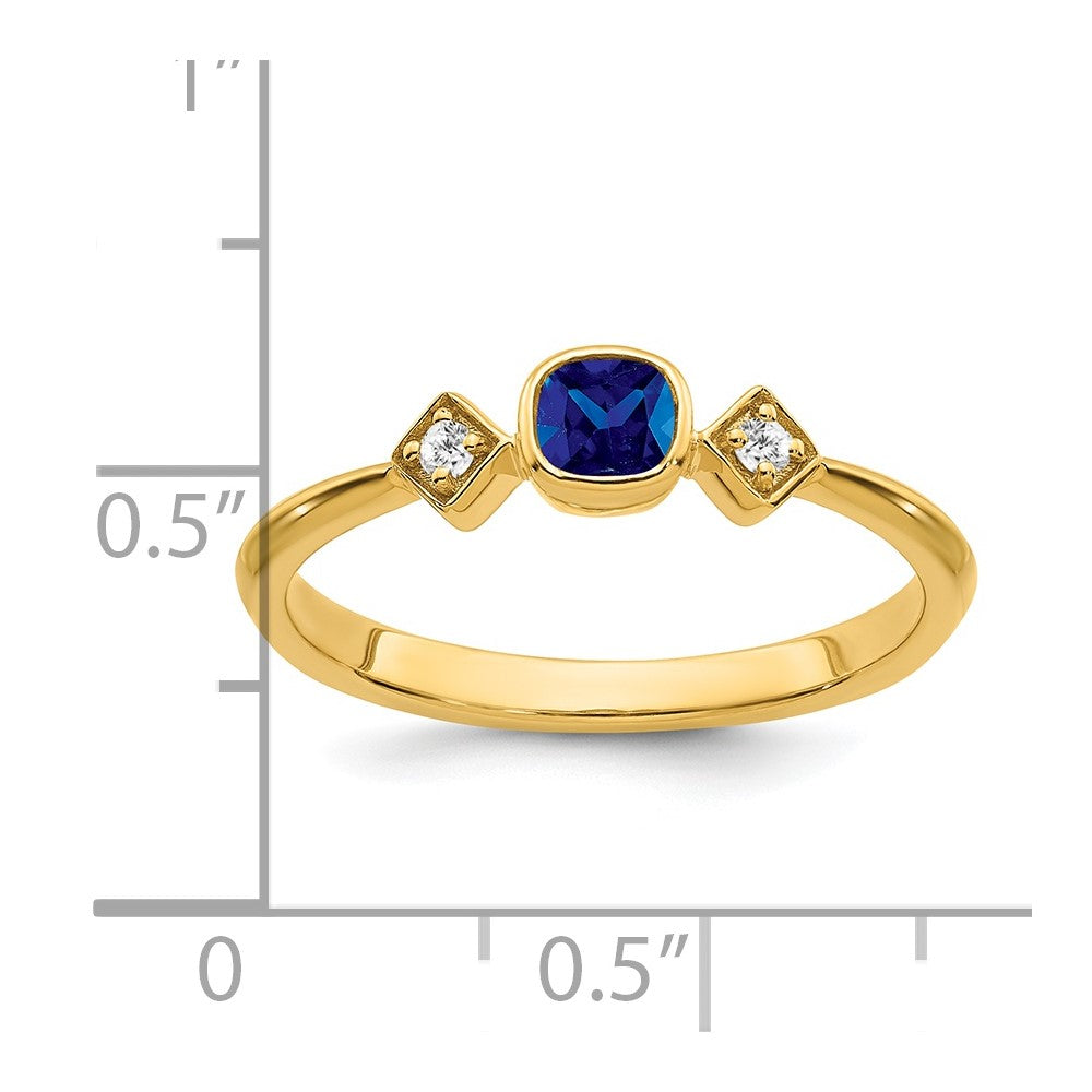 14k Sapphire and Diamond Ring