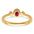 14k Oval Bezel Ruby and Diamond Ring