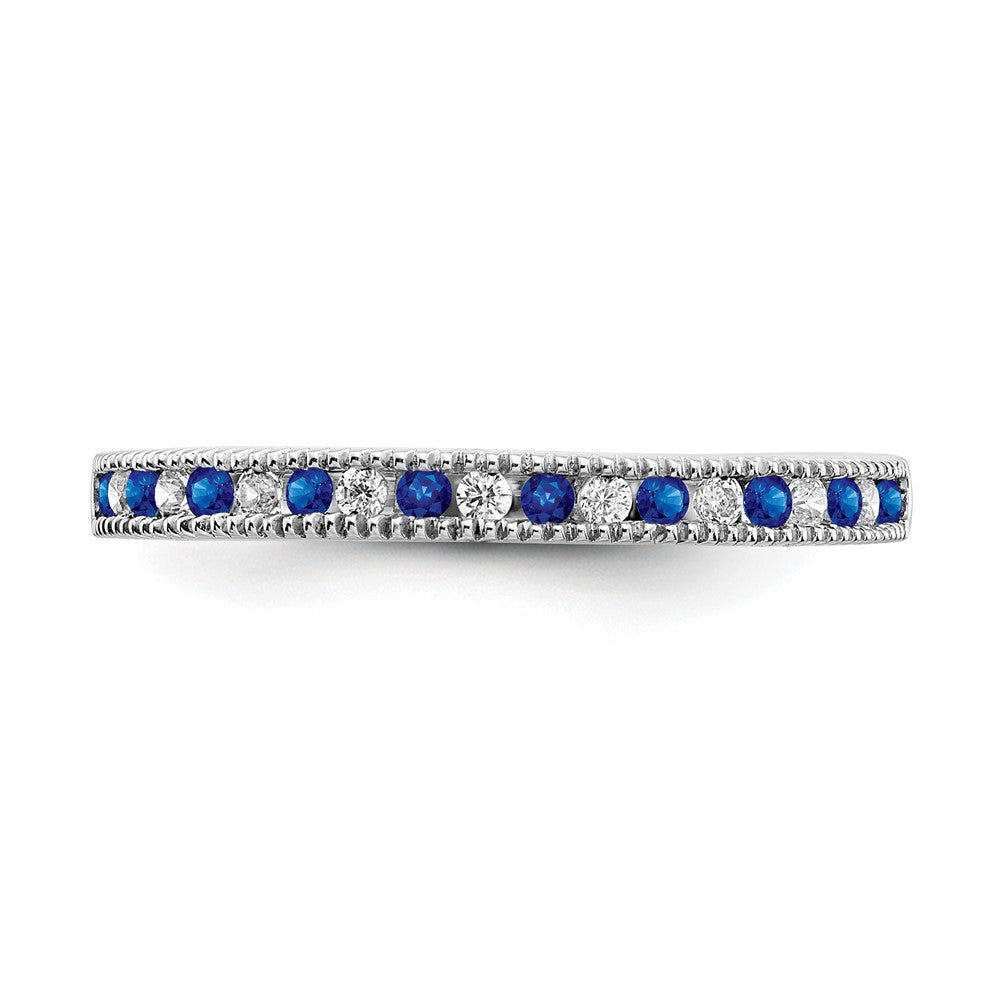 10K White Gold Sapphire and Diamond Band