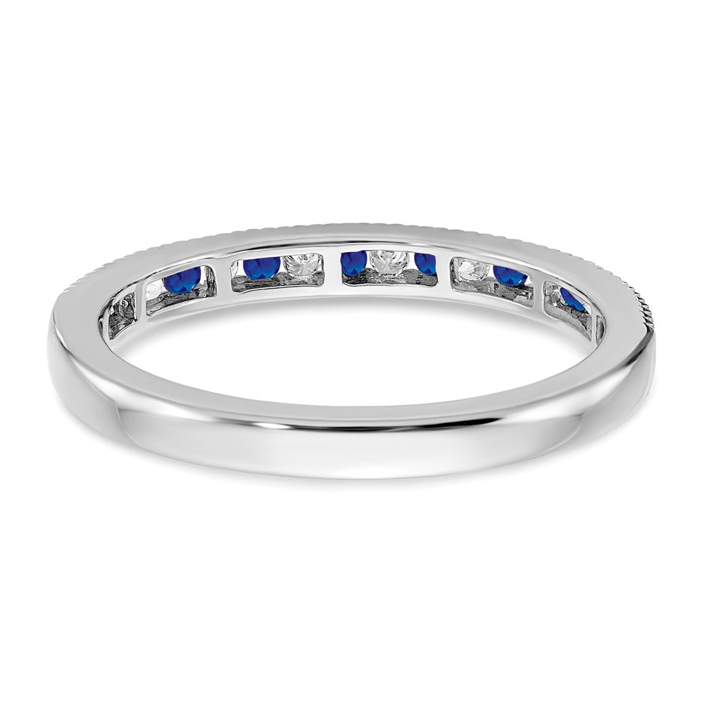 10K White Gold Sapphire and Diamond Band