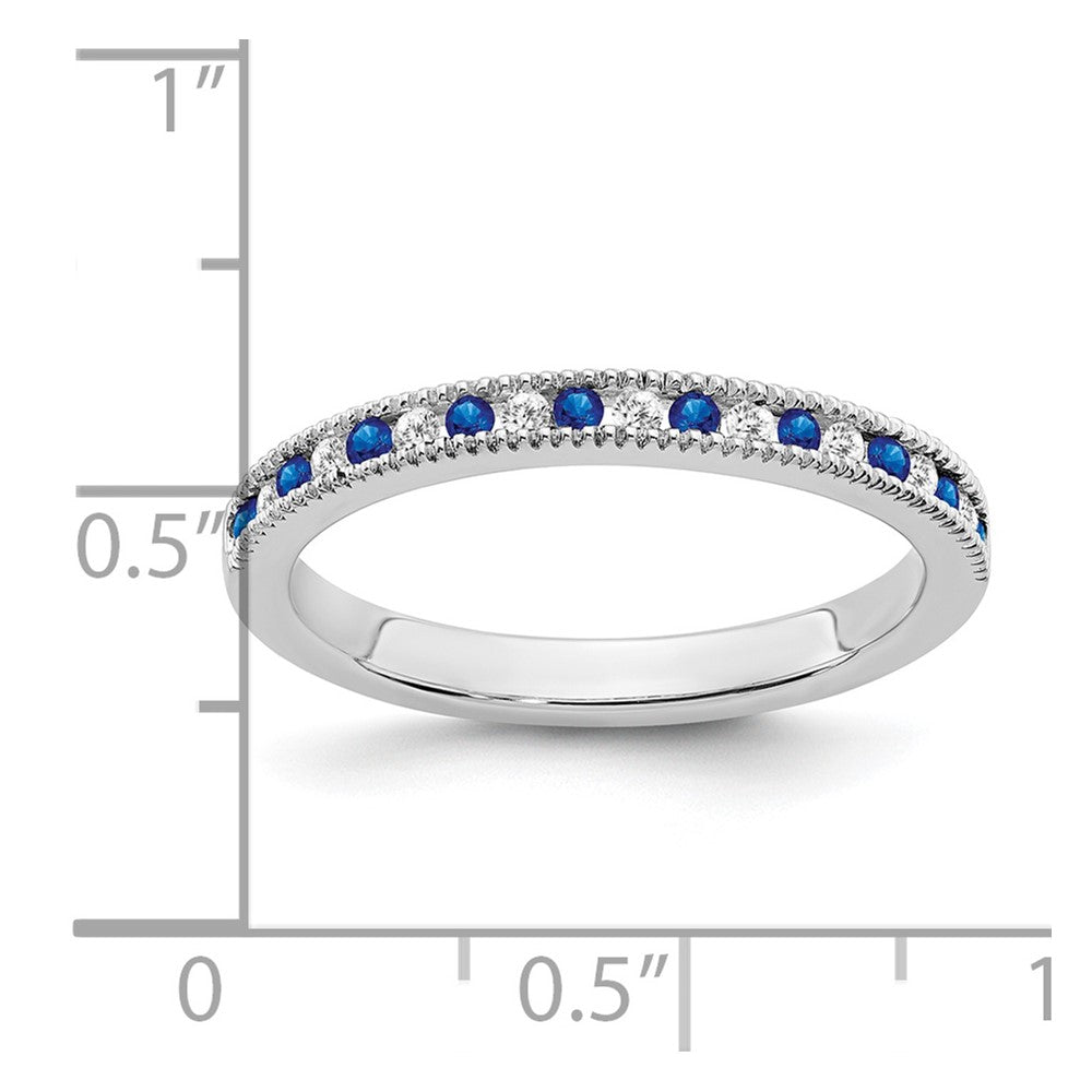 14k White Gold Sapphire and Diamond Band