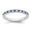10K White Gold Sapphire and Diamond Band