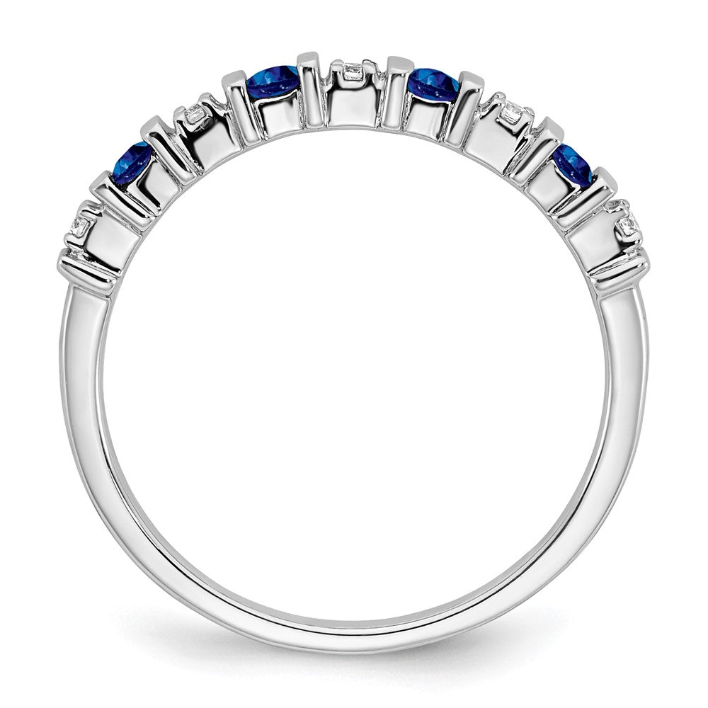 14k White Gold Sapphire and Diamond Band