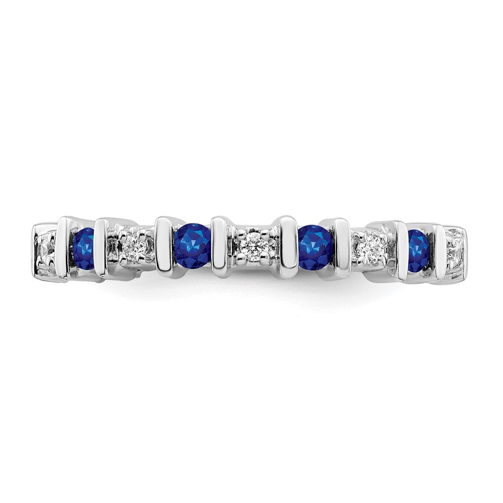 14k White Gold Sapphire and Diamond Band