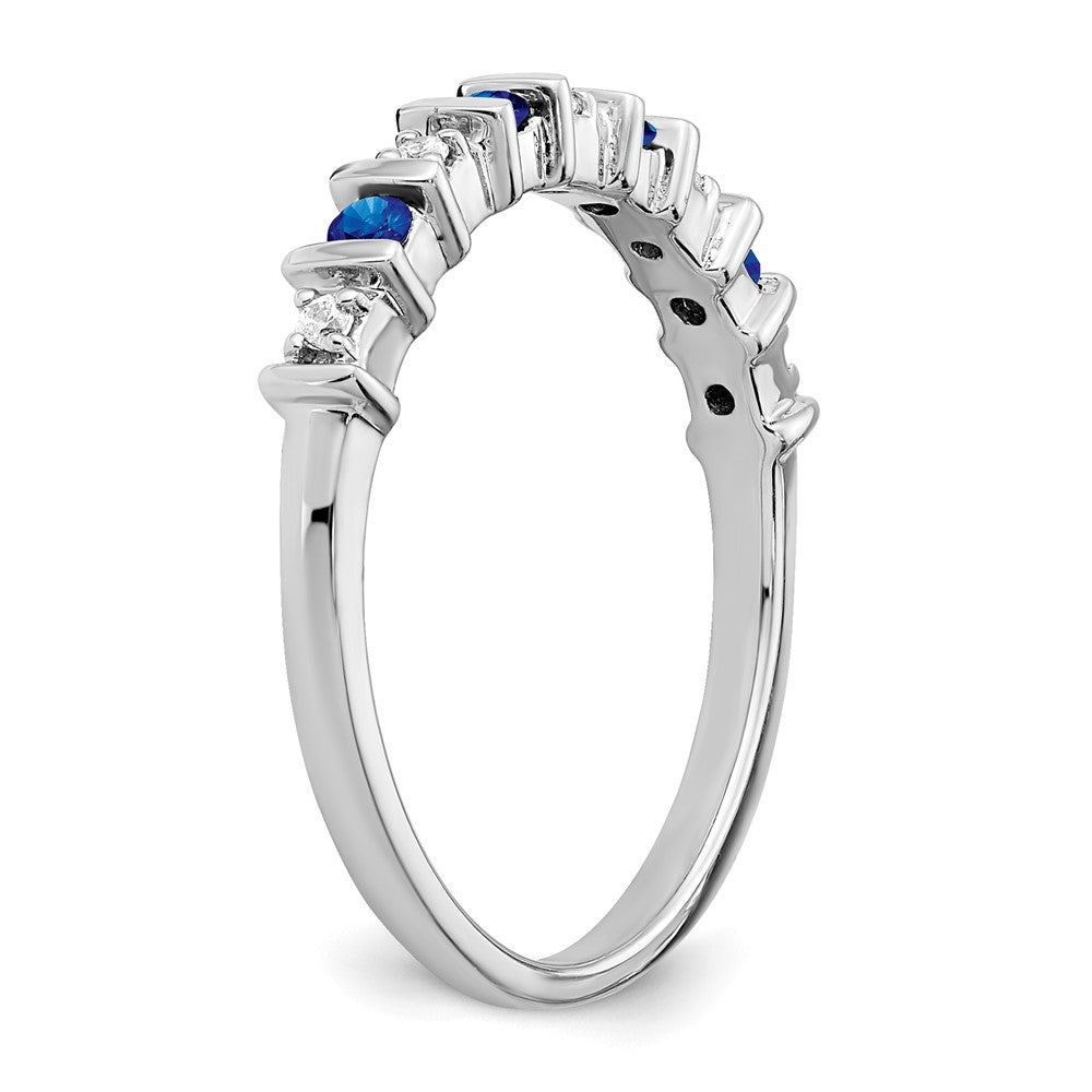 14k White Gold Sapphire and Diamond Band
