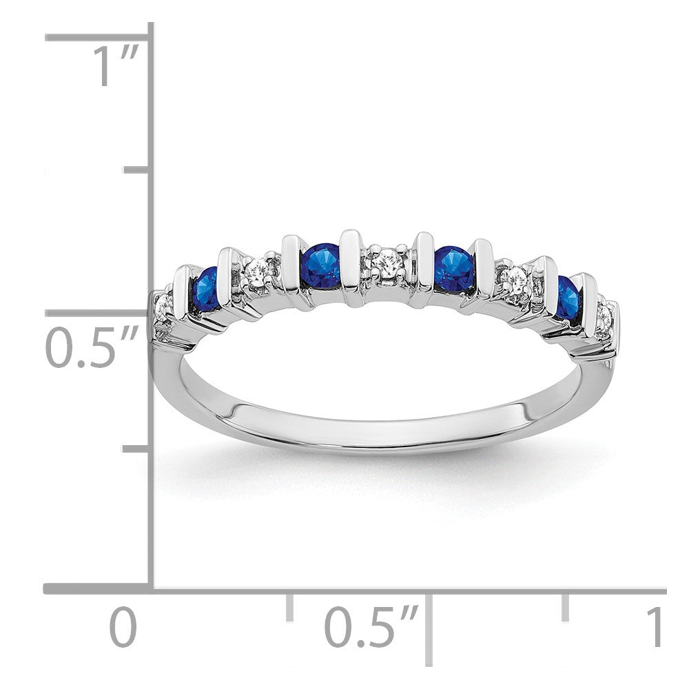 14k White Gold Sapphire and Diamond Band